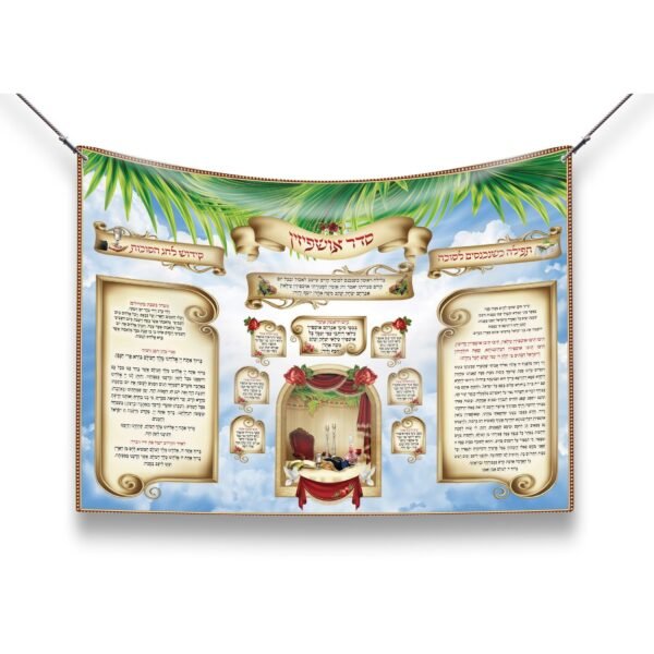 Seder Ushpizin with kidush and prayer for entering the sukkah | Jewish art | Gift | Israel | Religious Prints | Sukkah decoration