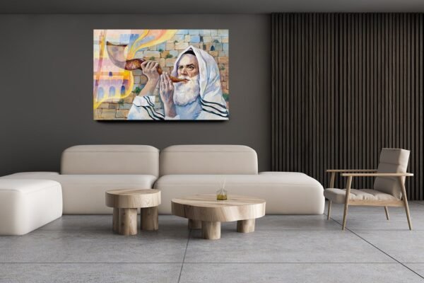 The Feast of Trumpets | Acrylic glass wall art | Jewish painting | Judaica wall art | King David | Contemporary wall art | Printed Painting - Image 5