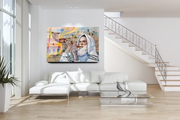 The Feast of Trumpets | Acrylic glass wall art | Jewish painting | Judaica wall art | King David | Contemporary wall art | Printed Painting - Image 6