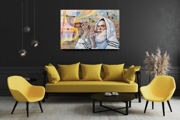 The Feast of Trumpets | Acrylic glass wall art | Jewish painting | Judaica wall art | King David | Contemporary wall art | Printed Painting - Image 7
