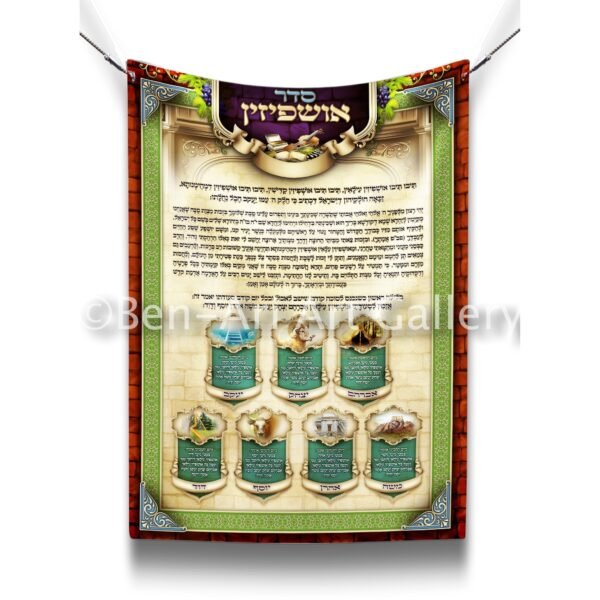 Nusach Seder Ushpizin Sukkah Poster | Jewish art | Gift | Israel | Religious Prints | Jewish educational poster | Sukkah decoration