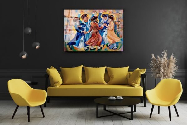The joy of redemption | Acrylic glass wall art | Jewish painting | Judaica wall art | King David | Contemporary wall art | Printed Painting - Image 4